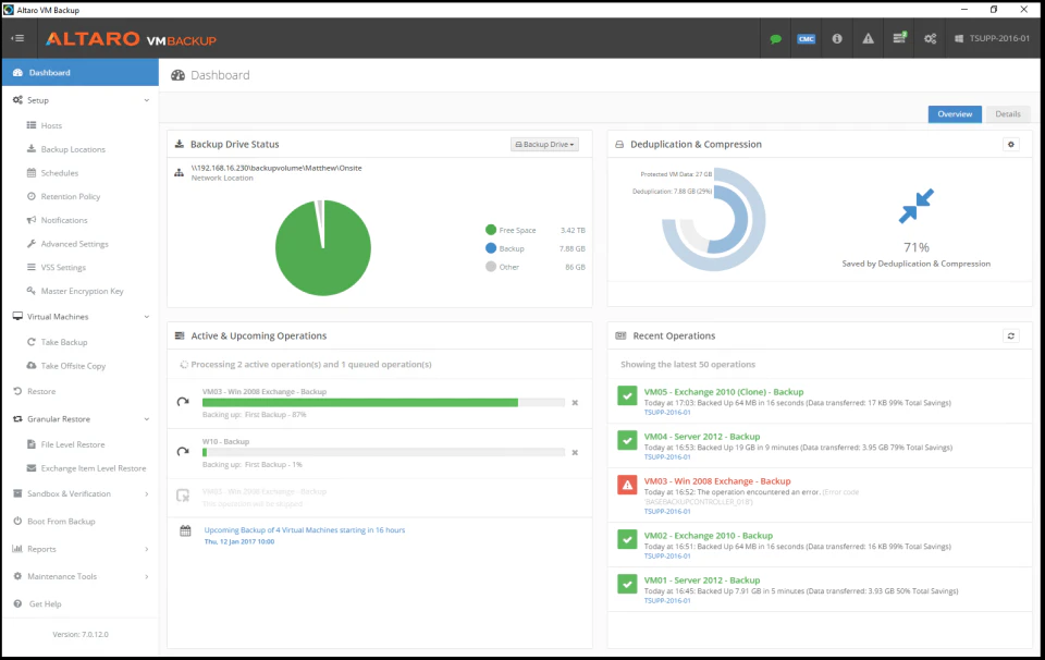 screenshot of VM Backup